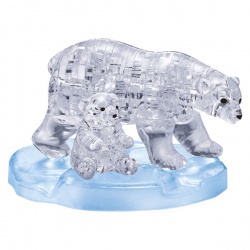 3D Crystal puzzle - Lední medvěd s mládětem